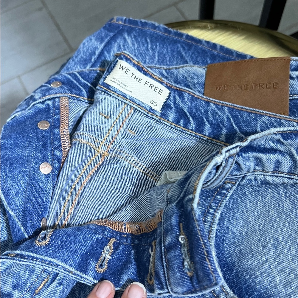 ❤️We The Free People Shadow Patch Heart Barrel Good Luck Jeans - Picture 12 of 12